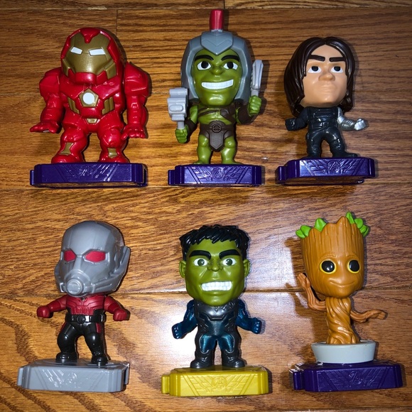 Mcds Avengers Figurines 4" Mobile Minis Set of 6 Hulk,Falcon,soldier,ant,funko.. - Picture 3 of 7
